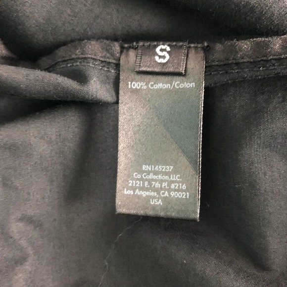 CO 100% Cotton Women's Tiered Button Down Black Shirt Long Sleeves Size Small - Picture 9 of 11